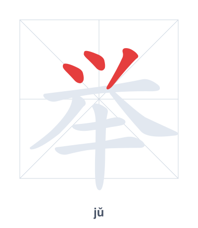 举(jǔ) 획순 연습