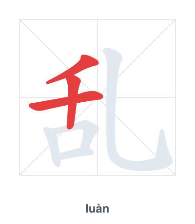 Pratica dell'ordine dei tratti per 乱 - luàn