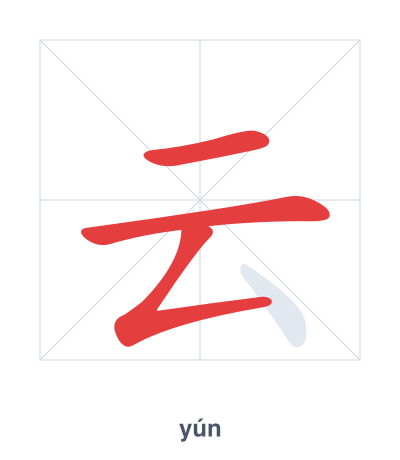 Pratica dell'ordine dei tratti per 云 - yún