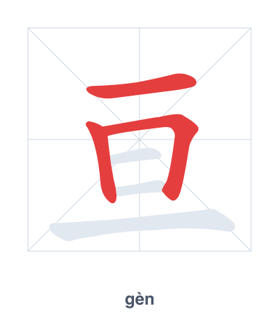 Pratique de l'ordre des traits pour 亘 - gèn