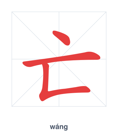 亡(wáng) 획순 연습