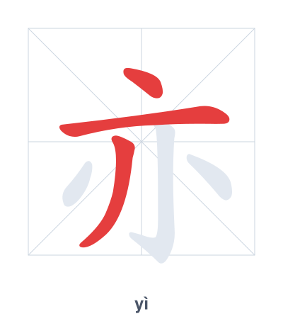 تدريب ترتيب الخطوط لـ 亦 - yì