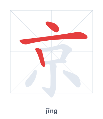 แบบฝึกลำดับเส้นสำหรับ 京 - jīng