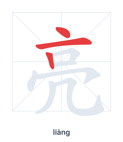 Pratica dell'ordine dei tratti per 亮 - liàng
