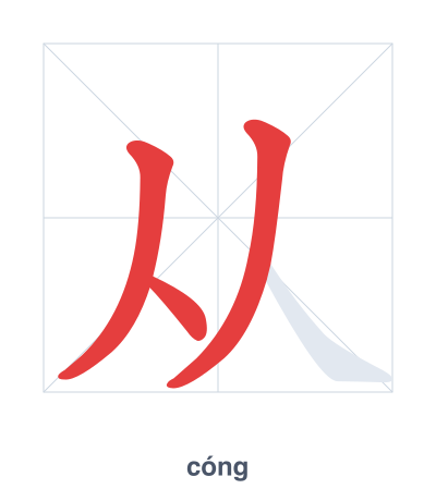 从 (cóng) 笔顺练习
