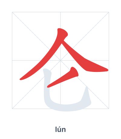 仑 (lún) 笔顺练习