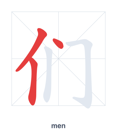 们(men) 획순 연습