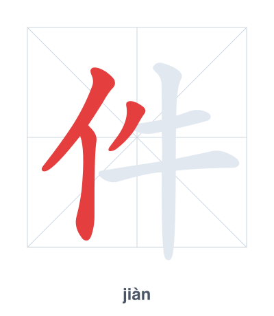 Pratica dell'ordine dei tratti per 件 - jiàn