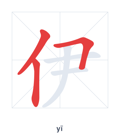 伊(yī) 획순 연습