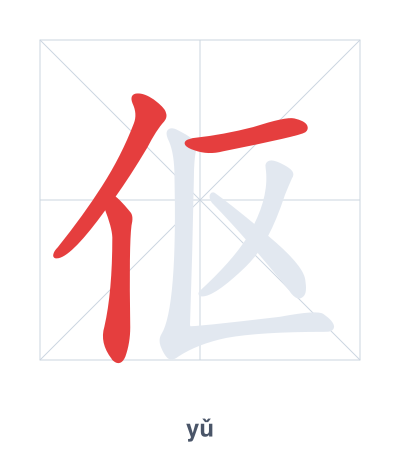 Практика порядка черт для 伛 - yǔ