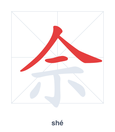 佘(shé) 획순 연습