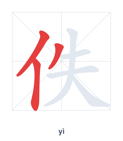 佚（yì）の筆順練習