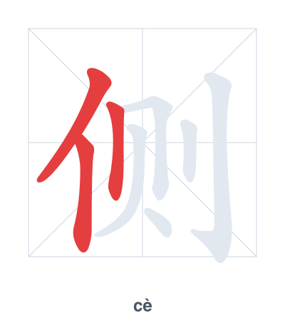Pratica dell'ordine dei tratti per 侧 - cè