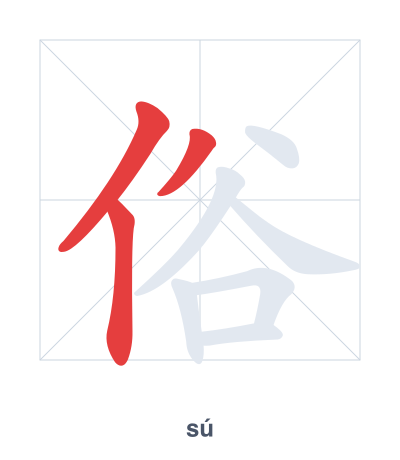 Pratica dell'ordine dei tratti per 俗 - sú
