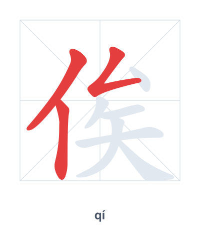 Pratica dell'ordine dei tratti per 俟 - qí