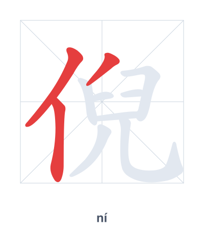 Pratica dell'ordine dei tratti per 倪 - ní