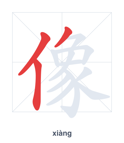 Pratica dell'ordine dei tratti per 像 - xiàng