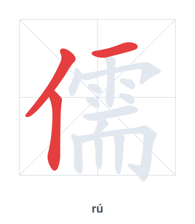 Pratica dell'ordine dei tratti per 儒 - rú