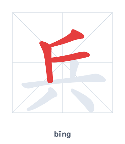 Pratica dell'ordine dei tratti per 兵 - bīng