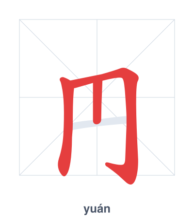 Prática de ordem dos traços para 円 - yuán