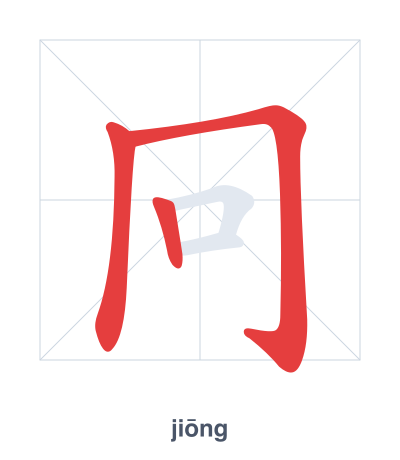 冋（jiōng）の筆順練習