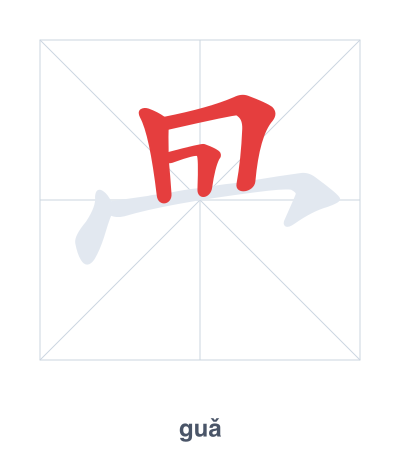 Pratique de l'ordre des traits pour 冎 - guǎ