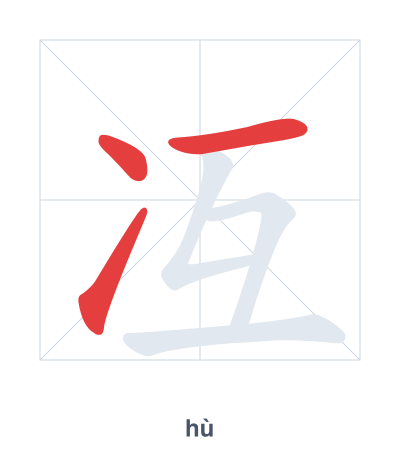 冱（hù）の筆順練習