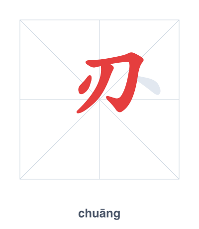 Pratica dell'ordine dei tratti per 刅 - chuāng