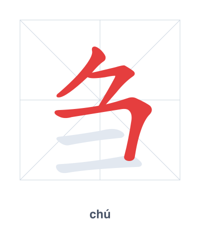 Pratica dell'ordine dei tratti per 刍 - chú