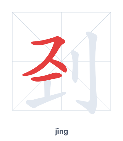 แบบฝึกลำดับเส้นสำหรับ 刭 - jǐng