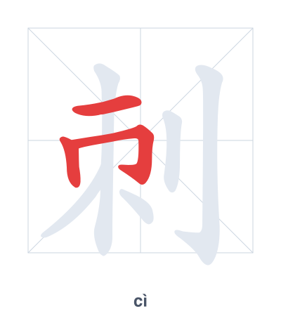 Pratica dell'ordine dei tratti per 刺 - cì