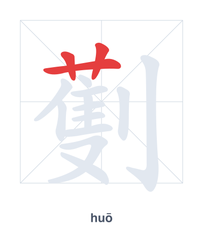 Pratique de l'ordre des traits pour 劐 - huō