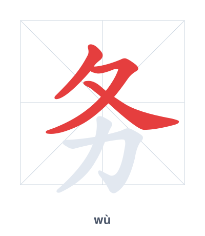 Pratica dell'ordine dei tratti per 务 - wù