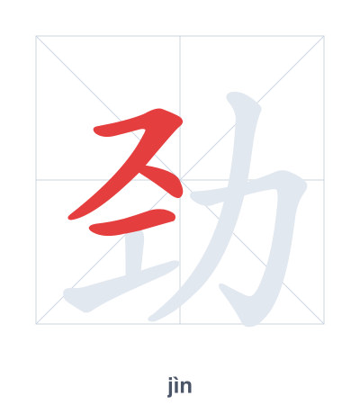 Pratique de l'ordre des traits pour 劲 - jìn/jìng