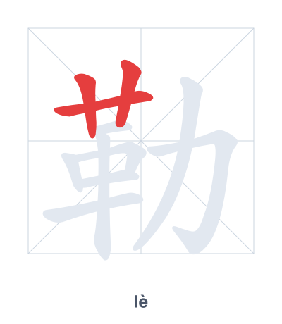 Luyện tập thứ tự nét cho 勒 - lè/lēi