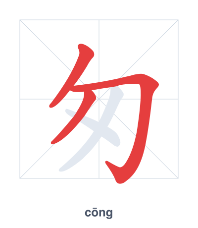Pratica dell'ordine dei tratti per 匆 - cōng