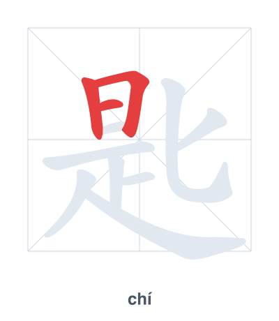 แบบฝึกลำดับเส้นสำหรับ 匙 - chí/shi