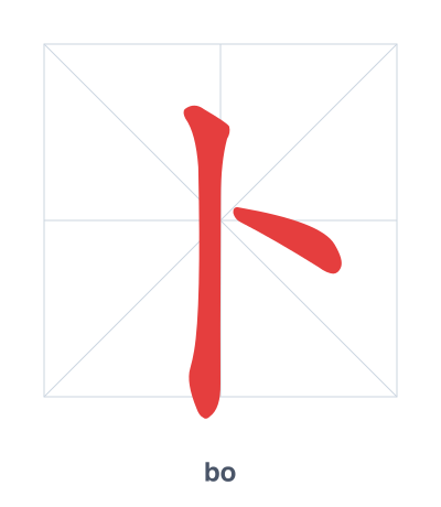 卜 (bo/bǔ) vuruş sırası pratiği