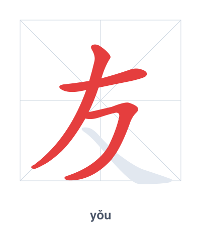 แบบฝึกลำดับเส้นสำหรับ 友 - yǒu