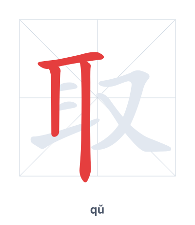 Pratica dell'ordine dei tratti per 取 - qǔ