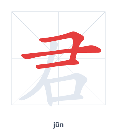 Pratica dell'ordine dei tratti per 君 - jūn
