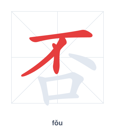否(fǒu/pǐ) 획순 연습
