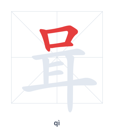 咠（qì）の筆順練習