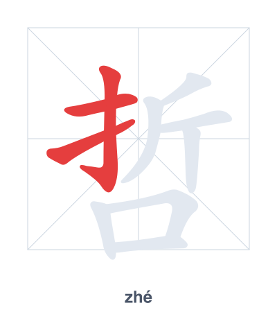 Luyện tập thứ tự nét cho 哲 - zhé