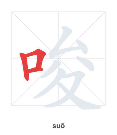 Pratica dell'ordine dei tratti per 唆 - suō