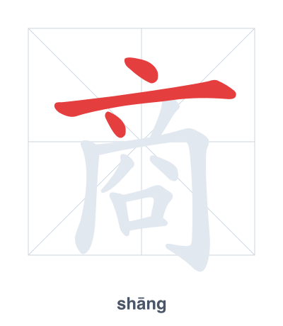 Pratica dell'ordine dei tratti per 商 - shāng