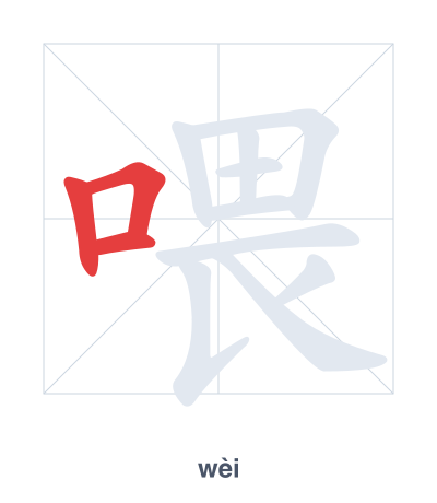 Pratica dell'ordine dei tratti per 喂 - wèi