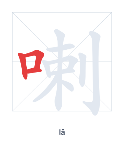 Pratica dell'ordine dei tratti per 喇 - lǎ
