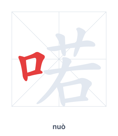 Практика порядка черт для 喏 - nuò