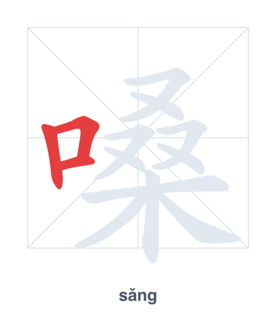Pratica dell'ordine dei tratti per 嗓 - sǎng